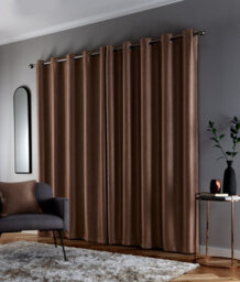 Enhanced Living Goodwood Bronze Thermal, Energy Saving, Dimout Eyelet Curtains With Wave Pattern (Pair) - 90 X 72 Inch (229X183Cm)