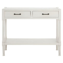 Orsina Console Table For Hallway, Pine Wood Hallway Table For Home Décor, Wood Table With 2 Drawers For Office