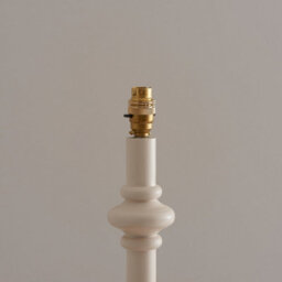 Luminosa Lighting Luminosa Carnaby Satin Almond White Paint Floor Lamp With Neutral Print Fabric Ikat Shade 35Cm B22 - thumbnail 5