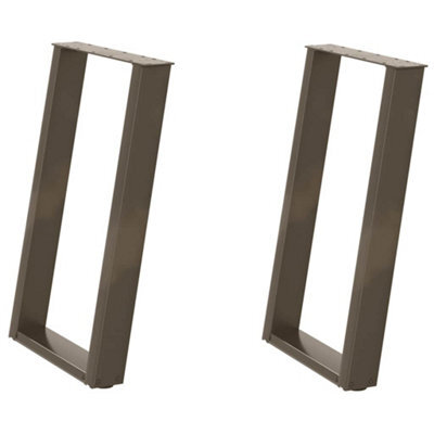 Berkfield Modern Dining Table Legs U-Shaped 2 Pcs Natural Steel 60X(72-73) Cm Steel - image 1
