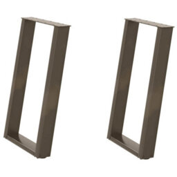 Berkfield Modern Dining Table Legs U-Shaped 2 Pcs Natural Steel 60X(72-73) Cm Steel - thumbnail 1