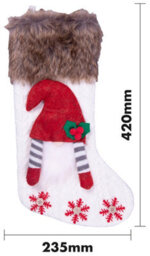 Netagon Home Hanging Fireplace Luxury Gonk Christmas Xmas Knitted Festive Stocking White - thumbnail 2