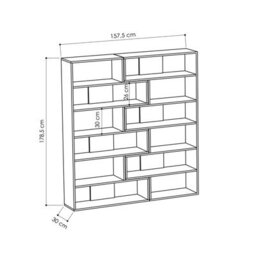 Decortie Molly Corner Bookcase Shelving Unit 5 Tier Tall Wall Mounted Display Shelf White 178.6Cm - thumbnail 5