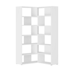 Decortie Molly Corner Bookcase Shelving Unit 5 Tier Tall Wall Mounted Display Shelf White 178.6Cm - thumbnail 4