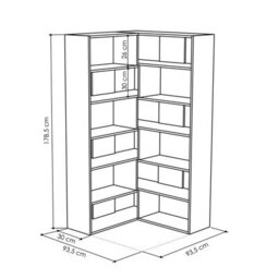 Decortie Molly Corner Bookcase Shelving Unit 5 Tier Tall Wall Mounted Display Shelf White 178.6Cm - thumbnail 6