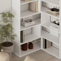 Decortie Molly Corner Bookcase Shelving Unit 5 Tier Tall Wall Mounted Display Shelf White 178.6Cm - thumbnail 3