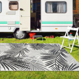 Homeart Outdoor Indoor Rug, Easy Clean, Uv Weather Resistant Rug For Patio, Gardenpalm Black, Grey,80X150Cm - thumbnail 3