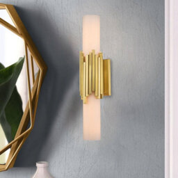 Luminosa Lighting Elstead Marvele Up & Down Wall Lamp Contemporary Aged Brass 3000K Ip44 2X G9 - thumbnail 2