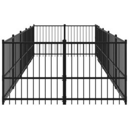 Berkfield Outdoor Dog Kennel Steel 9.38 M2 - thumbnail 4
