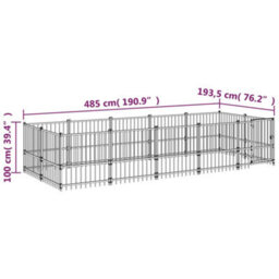 Berkfield Outdoor Dog Kennel Steel 9.38 M2 - thumbnail 6