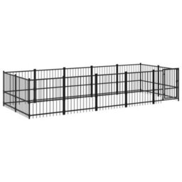 Berkfield Outdoor Dog Kennel Steel 9.38 M2 - thumbnail 2