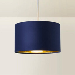 Valuelights Reni Navy Velvet & Gold Inner Drum Ceiling Lamp Shade (D)25Cm - thumbnail 6