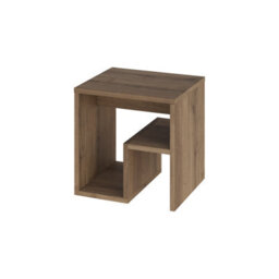 Decortie Bon Modern Square End Coffee Table 40Cm Open Shelf G-Shape Dark Oak Effect Living Room H 40Cm - thumbnail 2