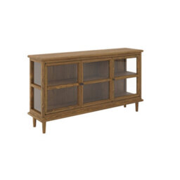 Wyld Haus Honley Dark Brown Wood 3-Glass Door Sideboard - thumbnail 3