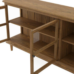 Wyld Haus Honley Dark Brown Wood 3-Glass Door Sideboard - thumbnail 7