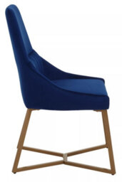 Orsina Midnight Velvet Dining Chair, Occasional Arm Chair For Lounge, Living Room , Sturdy Base With Soft Cushioning - thumbnail 3