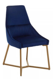 Orsina Midnight Velvet Dining Chair, Occasional Arm Chair For Lounge, Living Room , Sturdy Base With Soft Cushioning - thumbnail 2