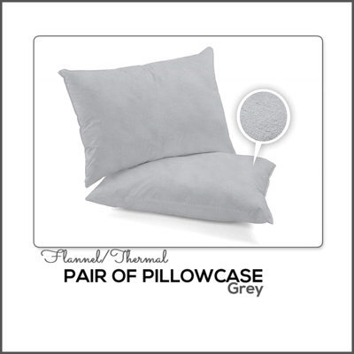 CHILIMILII Pillowcases Pair Pack 100% Brushed Cotton Flannelette Thermal Pillow Covers 19''x29''