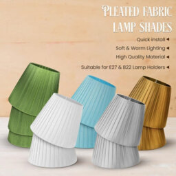 Fabric Coolie Lampshades With Premium Quality Free A60 Led Bulb 22Cm Silver 2Pack Light Shade For Pendant Ceiling Table Lamps - thumbnail 6