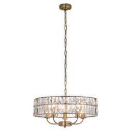 Luminosa Lighting Luminosa Clifton 5 Light Multi Arm Lamp Ceiling Pendant Antique Brass - thumbnail 6