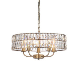 Luminosa Lighting Luminosa Clifton 5 Light Multi Arm Lamp Ceiling Pendant Antique Brass - thumbnail 1