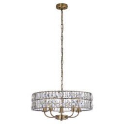 Luminosa Lighting Luminosa Clifton 5 Light Multi Arm Lamp Ceiling Pendant Antique Brass - thumbnail 8