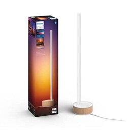 Philips Hue Gradient Signe White & Colour Ambiance Oak Finish Smart Table Light Led With Bluetooth. For Bedroom, Livingroom
