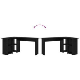 Berkfield Black Oak Desk Black Oak Engineered Wood Medium Black Oak Desk - thumbnail 8