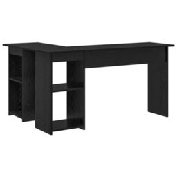 Berkfield Black Oak Desk Black Oak Engineered Wood Medium Black Oak Desk - thumbnail 6