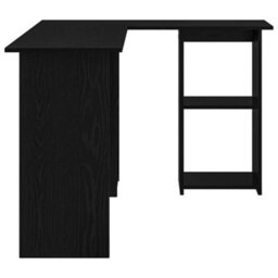Berkfield Black Oak Desk Black Oak Engineered Wood Medium Black Oak Desk - thumbnail 5