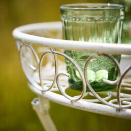 Dibor Vintage Cream Folding Outdoor Furniture Garden Table Breakfast Tray H67 X W46Cm - thumbnail 5