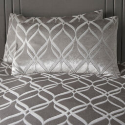 Soirée Belfort Woven Geo Silver Velvet Duvet Cover Set - thumbnail 3