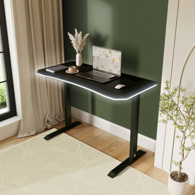X Rocker Xr Living Oka 110Cm Office Desk With Wireless Charging - Black Ash - image 1