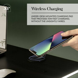 X Rocker Xr Living Oka 110Cm Office Desk With Wireless Charging - Black Ash - thumbnail 5