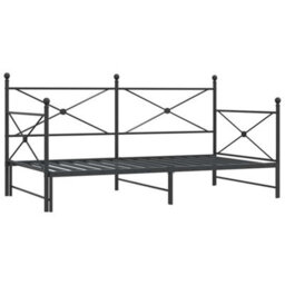 Berkfield Durable Daybed With Trundle Without Mattress Black 100X200 Cm Steel