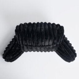 OHS Reading Cushion Faux Fur Fleece Heatable Lumbar Pillow, Black - One Size - thumbnail 7