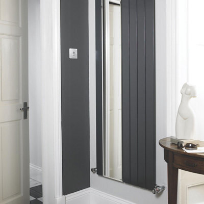 Ximax Vertirad Mirror Hwm180060A Anthracite Horizontal Or Vertical Designer 2097Btu Radiator, (W)595mm X (H)1800mm - image 1