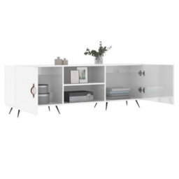 Berkfield Tv Cabinet High Gloss White 150X30X50 Cm Engineered Wood - thumbnail 4