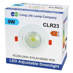 Long Life Lamps Company 9W Adjustable Round Led Recessed Ceiling Downlight 6500K Clr23 - thumbnail 9