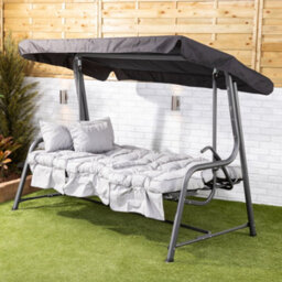 Alfresia Turin Reclining Swing Seat With Grey Classic Cushions - thumbnail 3
