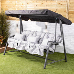 Alfresia Turin Reclining Swing Seat With Grey Classic Cushions - thumbnail 2