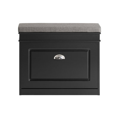Sobuy Shoe Cabinet With Flip Drawer 2-Tier Rack 24.0X9.4X20.1 Inch Load Capacity 150 Kg Fsr82-K - Black - image 1