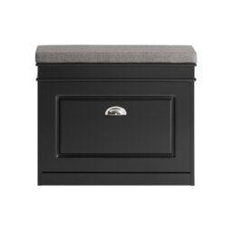 Sobuy Shoe Cabinet With Flip Drawer 2-Tier Rack 24.0X9.4X20.1 Inch Load Capacity 150 Kg Fsr82-K - Black - thumbnail 1