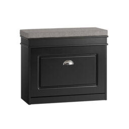 Sobuy Shoe Cabinet With Flip Drawer 2-Tier Rack 24.0X9.4X20.1 Inch Load Capacity 150 Kg Fsr82-K - Black - thumbnail 9
