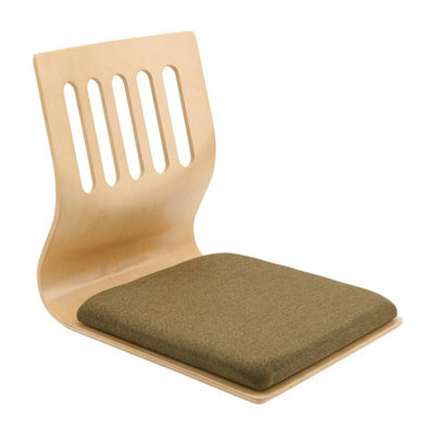 Green Floor Chair Tatami Chair Chair Legless Chair Padded Seat With Backrest & Cushion - image 1