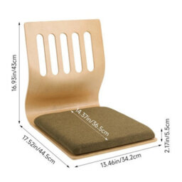Green Floor Chair Tatami Chair Chair Legless Chair Padded Seat With Backrest & Cushion - thumbnail 2