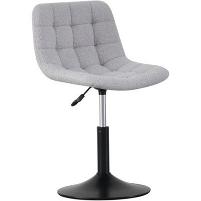 Light Grey Soft Fabric Dressing Table Chair - image 1