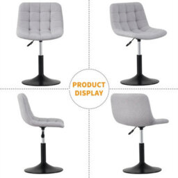Light Grey Soft Fabric Dressing Table Chair - thumbnail 6