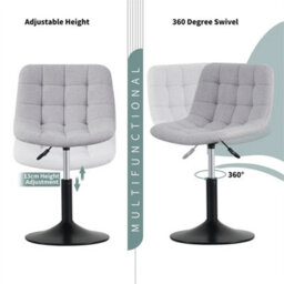 Light Grey Soft Fabric Dressing Table Chair - thumbnail 5