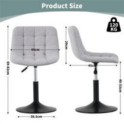 Light Grey Soft Fabric Dressing Table Chair - thumbnail 2